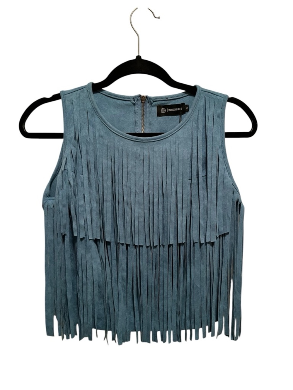 Mossimo Supply Co. Blue Fringe Crop Top